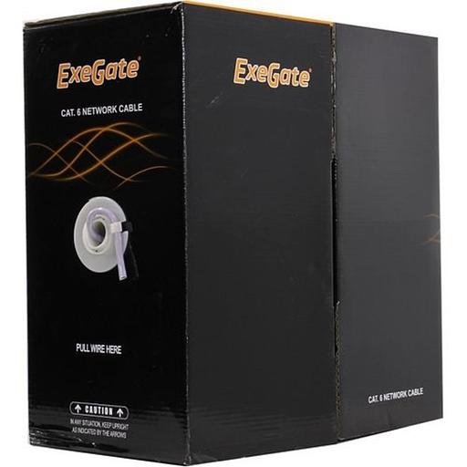 Exegate EX281813RUS Кабель Exegate UTP4-C6-CU-S23-IN-PVC-GY-305 UTP 4 пары кат.6 медь, 23AWG, бухта 305м, серый PVC фото 1