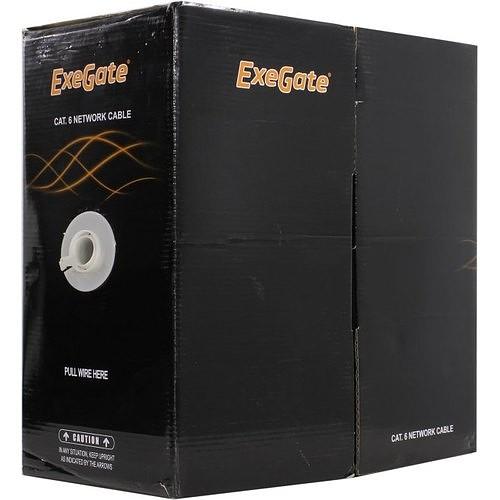 Exegate EX281810RUS Кабель ExeGate FUTP4-C6-CU-S23-IN-PVC-GY-305 FTP 4 пары кат.6 медь, 23AWG, экран, бухта 305м, серый, PVC фото 1