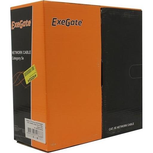 Exegate EX281812RUS Кабель Exegate FUTP4-C5e-CCA-S24-IN-PVC-GY-100 FTP 4 пары кат.5e CCA, 24AWG, экран, бухта 100м, серый, PVC фото 1