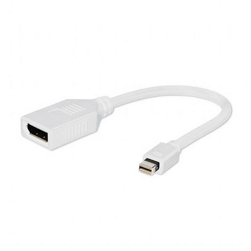 Переходник Cablexpert Переходник miniDisplayPort - DisplayPort, Cablexpert A-mDPM-DPF-001-W, 20M/20F, длина 16см, белый, пакет {100} фото 1