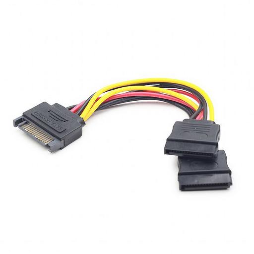 Кабель Cablexpert Кабель питания SATA Cablexpert CC-SATAM2F-01, 15pin (M)/2x15pin(F), на 2 SATA устр, 15см {400} (086394) фото 1
