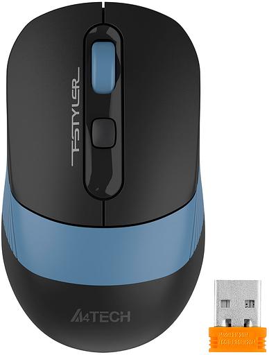 Мышь беспроводная A4Tech Fstyler FB10CS black/blue (оптическая, silent, BT/Radio, USB, 4but, 2000dpi)(FB10CS USB ASH BLUE) фото 2