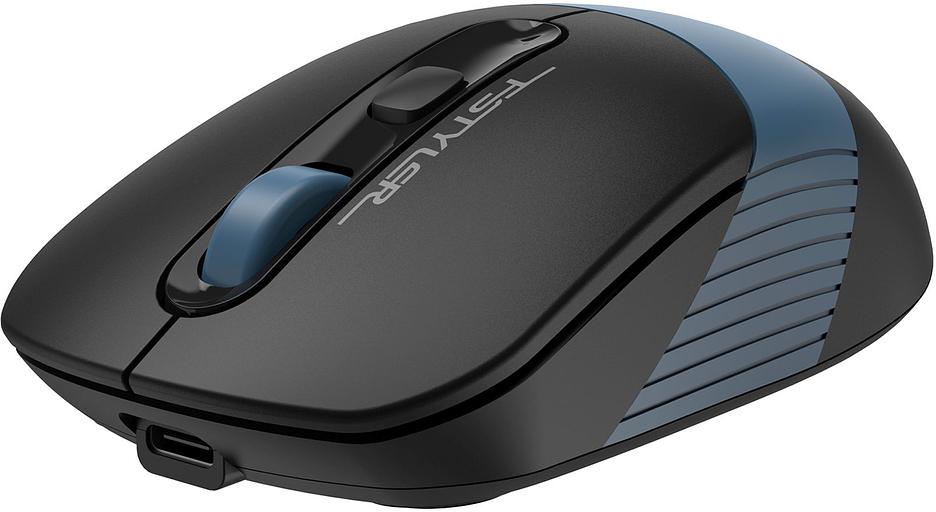 Мышь беспроводная A4Tech Fstyler FB10CS black/blue (оптическая, silent, BT/Radio, USB, 4but, 2000dpi)(FB10CS USB ASH BLUE) фото 4