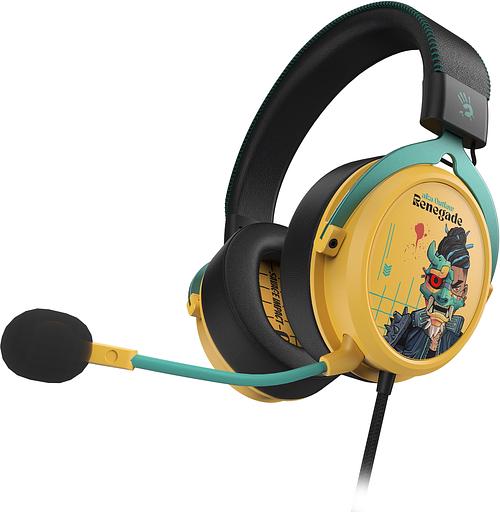 Наушники с микрофоном A4Tech Bloody M595 Renegade желтый/рисунок 2.3м мониторные USB оголовье (M595) фото 2