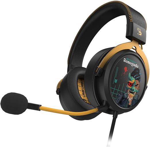 Наушники с микрофоном A4Tech Bloody M595 Renegade черный/рисунок 2.3м мониторные USB оголовье (M595) фото 2