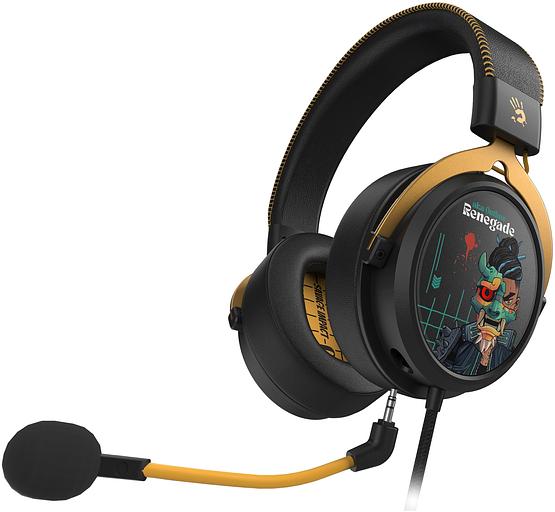 Наушники с микрофоном A4Tech Bloody M595 Renegade черный/рисунок 2.3м мониторные USB оголовье (M595) фото 3