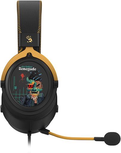 Наушники с микрофоном A4Tech Bloody M595 Renegade черный/рисунок 2.3м мониторные USB оголовье (M595) фото 5