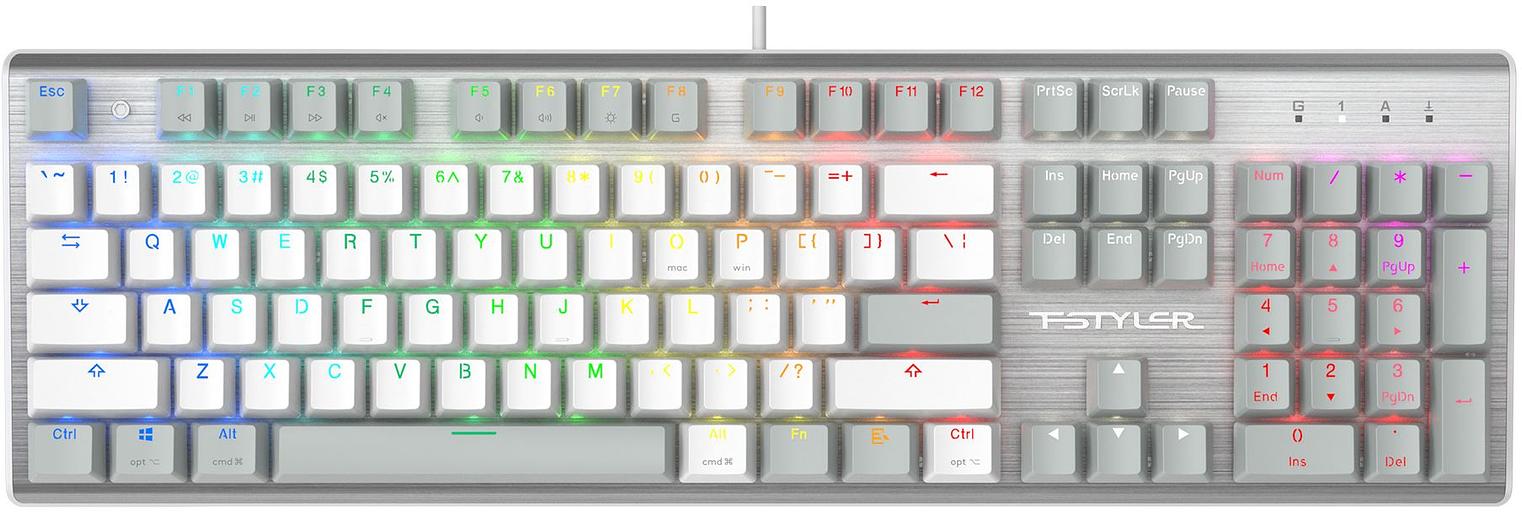 Клавиатура A4Tech Fstyler FS100 Neon механическая серый/белый USB for gamer LED (FS100) фото 1