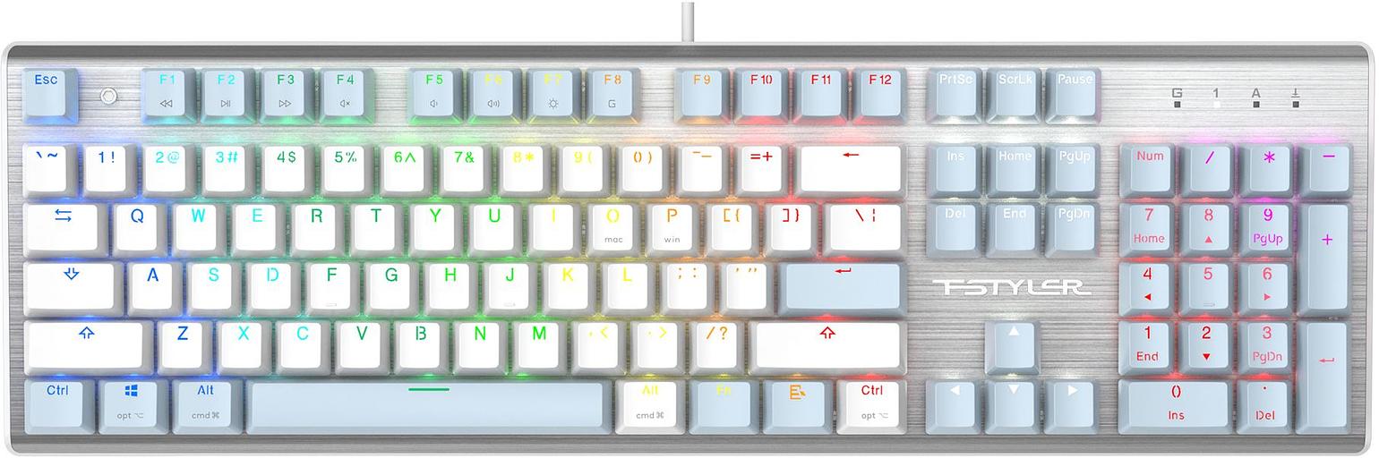 Клавиатура A4Tech Fstyler FS100 Neon механическая синий/белый USB for gamer LED (FS100) фото 1