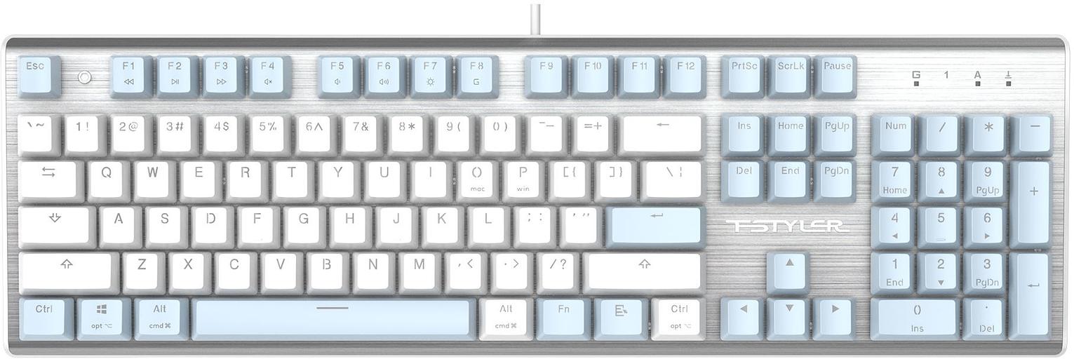 Клавиатура A4Tech Fstyler FS100 Neon механическая синий/белый USB for gamer LED (FS100) фото 2