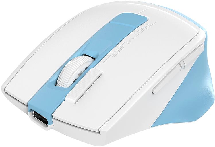 Мышь A4Tech Fstyler FG45CS Air2 голубой/белый оптическая (2000dpi) silent беспроводная USB для ноутбука (7but) фото 2