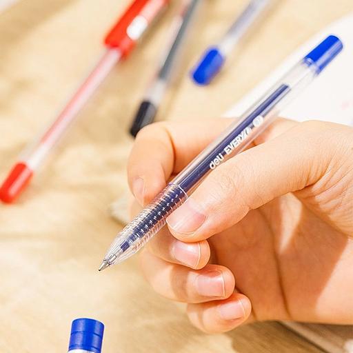 Ручка гелев. Deli EveryU EG83-BK прозрачный d=0.7мм черн. черн. 1стерж. кругл. фото 2