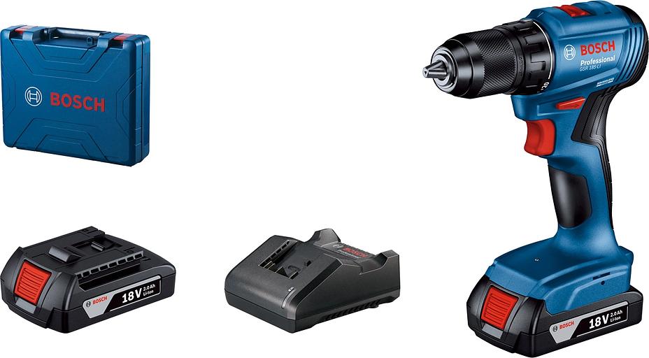 Дрель ударная Bosch GSB 185-LI патрон:быстрозажимной реверс (кейс в комплекте) (06019K3101) фото 1