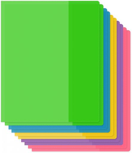 Обложка Silwerhof 2026956 Цветные для тетради (набор 10шт) ПВХ 130мкм матовая прозр. 210x350мм фото 1