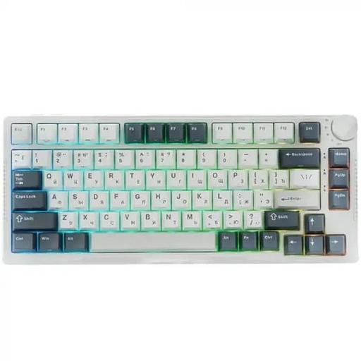 Компактная (75%) механическая клавиатура Royal Kludge RK-H81 - 3 типа подключения, 81 клавиша, Gasket Mount, White Night переключатели RK Sky Cyan фото 1