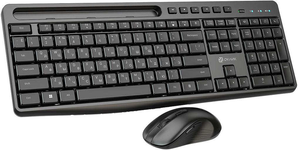 Клавиатура + мышь Оклик S275W клав:черный мышь:черный USB беспроводная slim Multimedia (1993113) фото 1