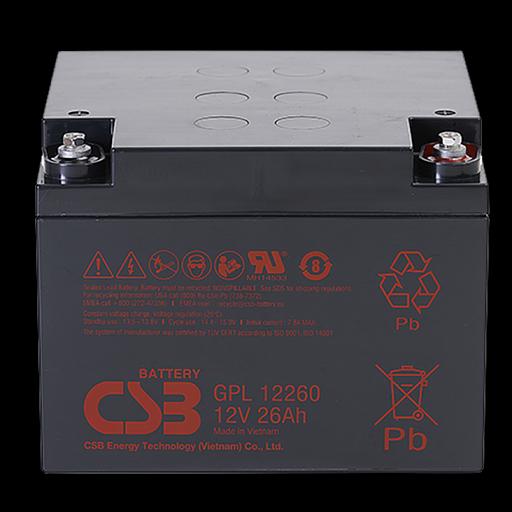 Акб CSB Аккумуляторная батарея для ИБП (10-12 лет) (12V/26Ah) (GPL12260 CSB) фото 1