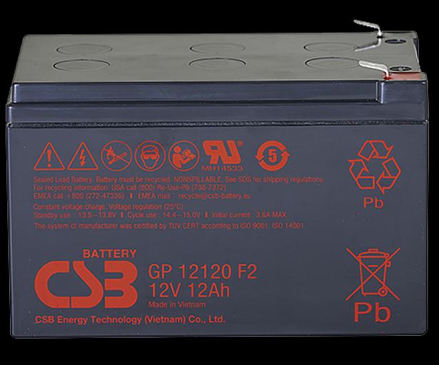 Акб CSB Аккумуляторная батарея для ИБП (12V/12Ah) (GP12120 F2 CSB) фото 1