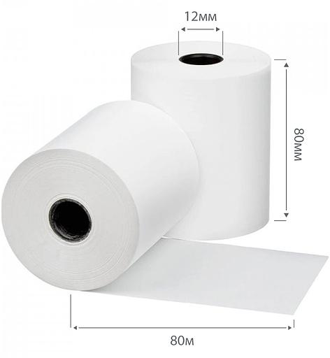 Лента чековая Cactus CS-RT80-80 80мм 80м 12mm термобумага фото 2
