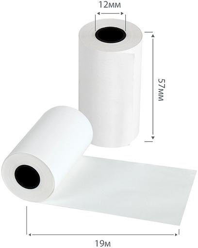 Лента чековая Cactus CS-RT57-19 57мм 19м 12mm термобумага (19) (упак.8шт) фото 2