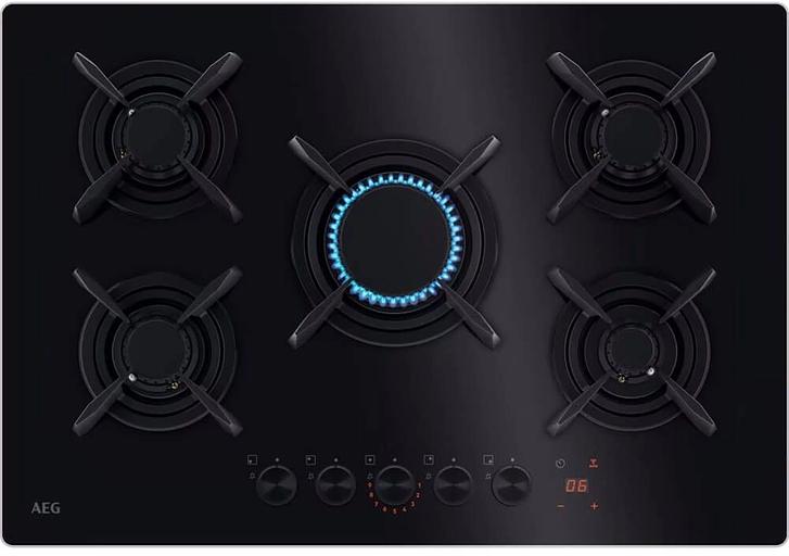 Газовая варочная поверхность AEG HKB75453NB черный фото 1