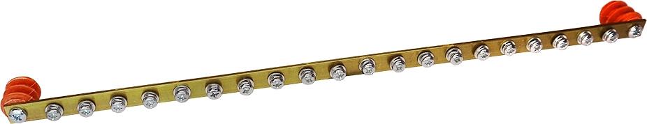Шина заземления Lanmaster TWT-EBARH-1U-15X3/20 дл.482мм шир.15мм фото 1