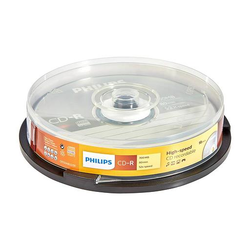 Диск CD-R Philips 700 Mb, 52х, Cake Box (10) фото 1
