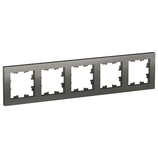 Systeme electric ATN000905 ATLASDESIGN 5-постовая РАМКА, универсальная, СТАЛЬ фото 1