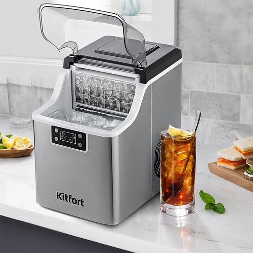 Ледогенератор Kitfort КТ-1826 150Вт 3200мл. нержавеющая сталь/черный фото 2