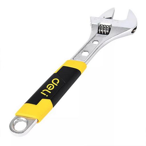 Разводной ключ Deli DL30112 150мм, обрезиненная ручка, диапазон захвата 0-36мм фото 1