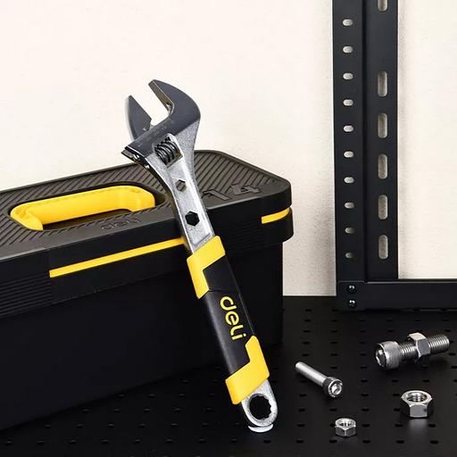 Разводной ключ Deli DL30112 150мм, обрезиненная ручка, диапазон захвата 0-36мм фото 2