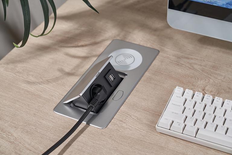 Розетка Cactus CS-SOCKET-USBA-WLESS для столешницы серебристый фото 5