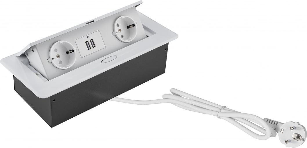 Розетка Cactus CS-SOCKET-EU/USBA-WH для столешницы белый фото 1