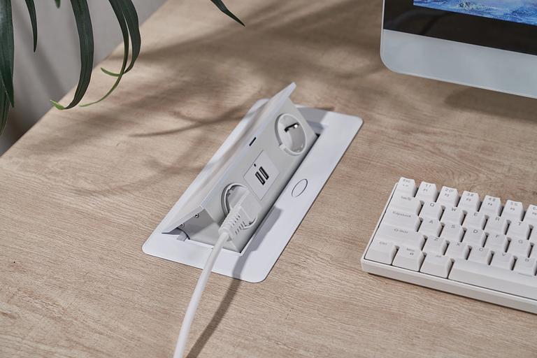 Розетка Cactus CS-SOCKET-EU/USBA-WH для столешницы белый фото 5