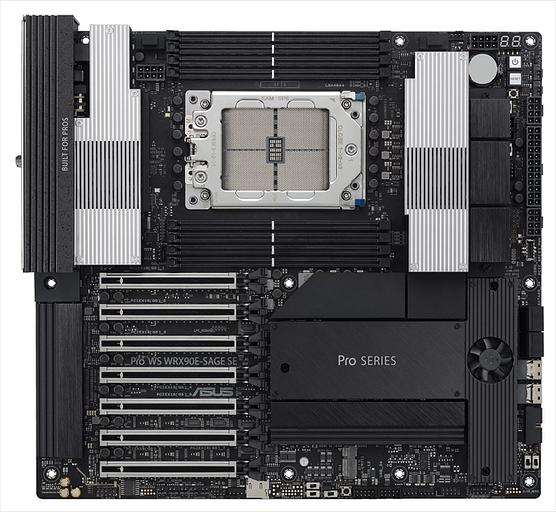 Материнская плата ASUS PRO WS W790E-SAGE SE, AMD WRX90, 8*DDR5, 4*SATA, 4*M.2, 2 x SlimSAS, 6*USB 3.2, 1*USB 2.0, 2*Type-C,7*PCIx16, VGA, CEB; 90MB1FW0-M0EAY0 (PRO WS WRX90E-SAGE SE) фото 1