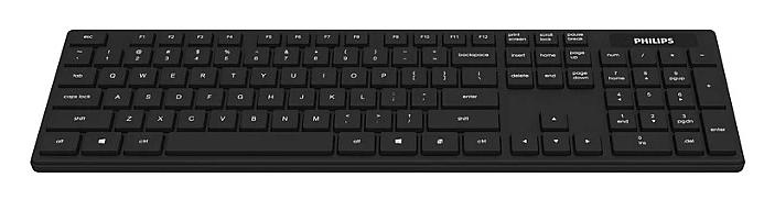 Аксессуары Philips Беспроводная Клавиатура SPK6103, 2,4 GHz 104 клав, русская заводская раскладка, бесшумная, чёрный (SPK6103B/60) фото 1