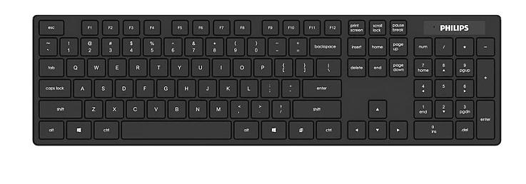 Аксессуары Philips Беспроводная Клавиатура SPK6103, 2,4 GHz 104 клав, русская заводская раскладка, бесшумная, чёрный (SPK6103B/60) фото 2