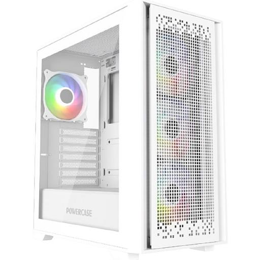 Powercase ByteFlow White, Tempered Glass, 4x 120mm ARGB fans, ARGB HUB, белый, ATX (CBFW-A4) фото 1