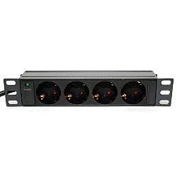 5bites PDU410A-10 Блок розеток 4S / AL / 1U / 10" / 2M*3G*1.5MM2 / VDE фото 1
