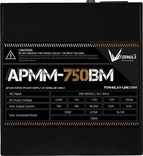 Блок питания Formula ATX 750W APMM-750BM 80+ bronze (20+4pin) APFC 140mm fan 6xSATA Cab Manag RTL фото 4
