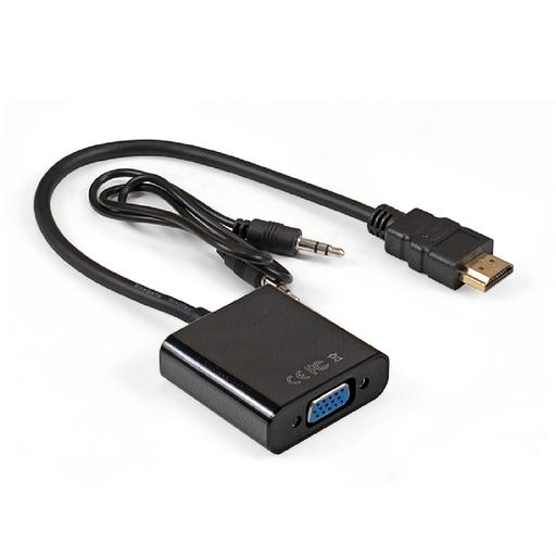 Exegate EX297588RUS Кабель-переходник HDMI-VGA ExeGate EX-HDMIM-VGAF-3.5JackS-0.3 (19M/15F, 0,3м + аудио 3.5mm Jack M 0,5м) Преобразователь цифрового HDMI сигнала в VGA видео и стерео-аудио фото 1