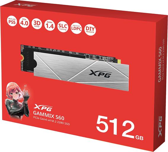 Накопитель SSD A-Data PCIe 4.0 x4 512GB AGAMMIXS60-512G-CS XPG GAMMIX S60 M.2 2280 фото 6