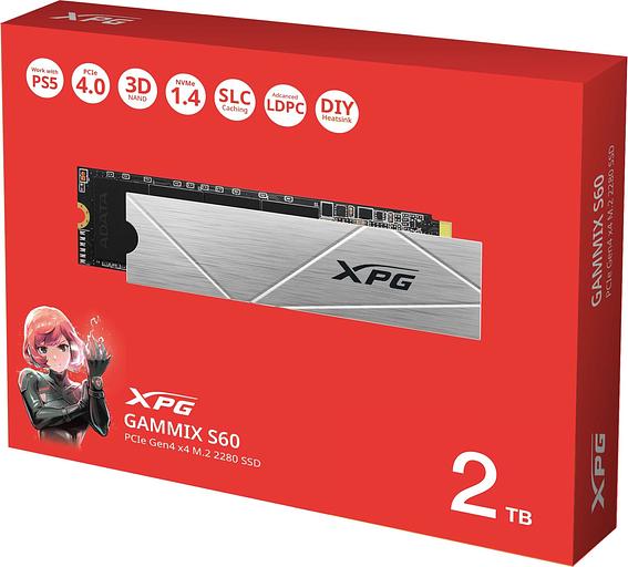 Накопитель SSD A-Data PCIe 4.0 x4 2TB AGAMMIXS60-2T-CS XPG Gammix S60 M.2 2280 фото 6