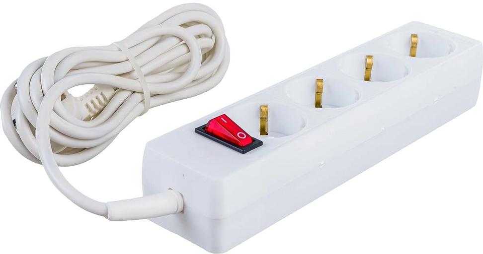 Сетевой фильтр PROconnect STANDARD 5м (4 розетки) белый (пакет ПЭ) фото 2