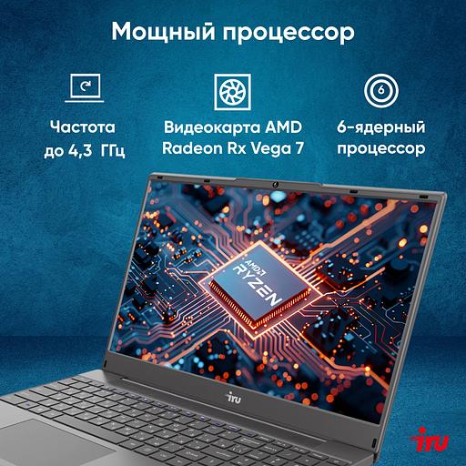 Ноутбук IRU Tactio 15PHC Ryzen 5 7430U 16Gb SSD512Gb Intel Iris Xe graphics R7 15.6" IPS FHD (1920x1080) Windows 11 Professional black (2046012) фото 5