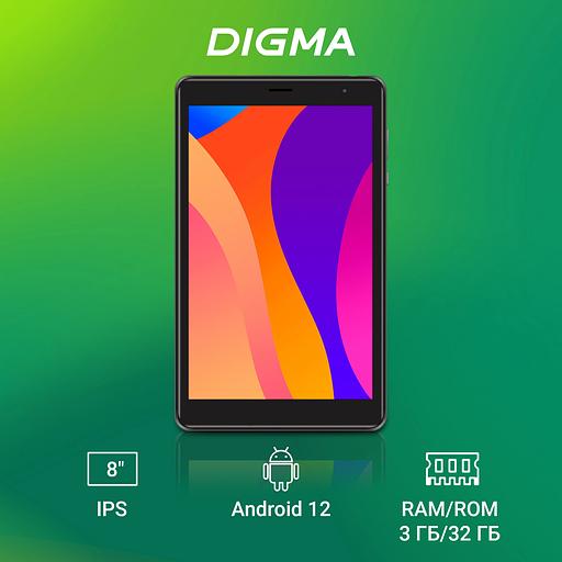 Планшет Digma Optima 8305C 4G SC9863A (1.6) 8C RAM3Gb ROM32Gb 8" IPS 1280x800 LTE 1Sim Android 12 серый 5Mpix 2Mpix BT GPS WiFi Touch microSD 128Gb 4000mAh фото 3