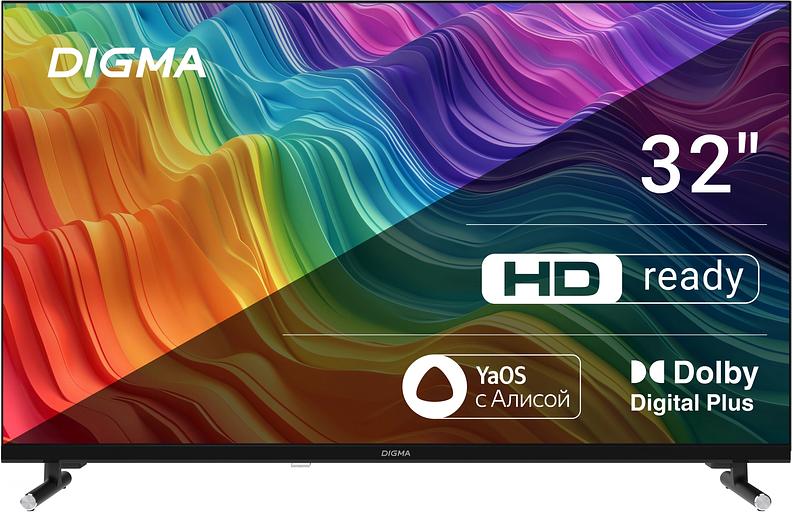 Телевизор LED Digma 32" DM-LED32SBB32 Яндекс.ТВ Frameless черный/черный HD 60Hz DVB-T DVB-T2 DVB-C DVB-S DVB-S2 USB WiFi Smart TV (RUS) фото 1
