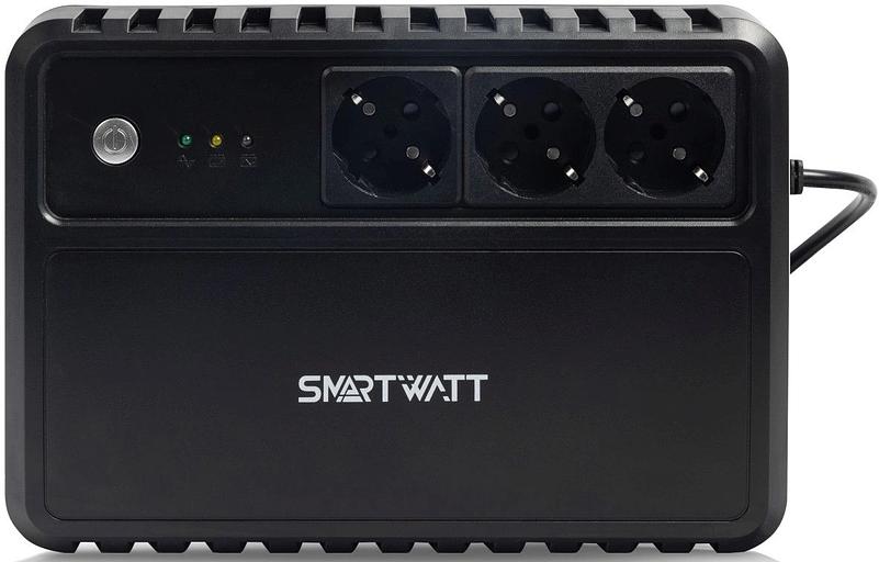 ИБП SMARTWATT UPS SAFE 800 Line-interactive 800VA/480W Brick (Euro x3, LED, 255x175x93(мм), 5,2 кг, гарантия 24мес. (ИБП фото 1