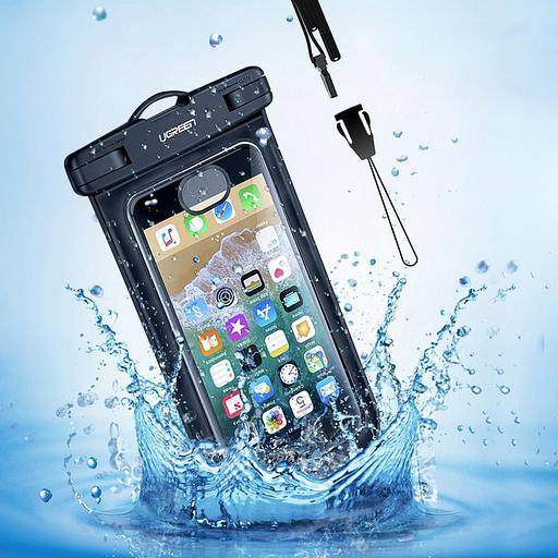 Чехол водонепроницаемый UGREEN LP186 (60959) Waterproof Phone Pouch для телефона. Цвет: черный/прозрачный фото 6