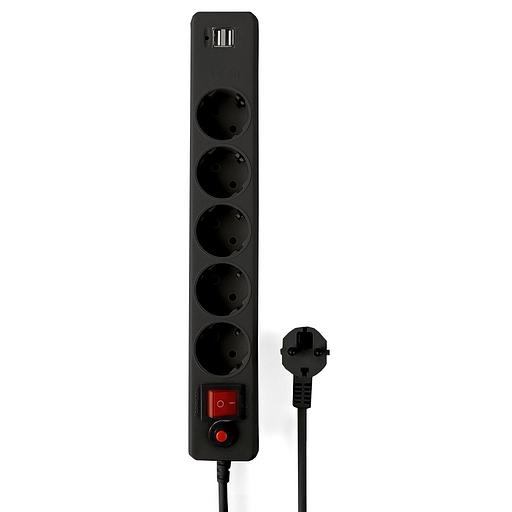 Гарнизон Сетевой фильтр для ИБП ECL-5-U2-B-1.8 5р, 10А, 2xUSB, 1.8м, ур.защиты 4, черный, пакет (22437) фото 1